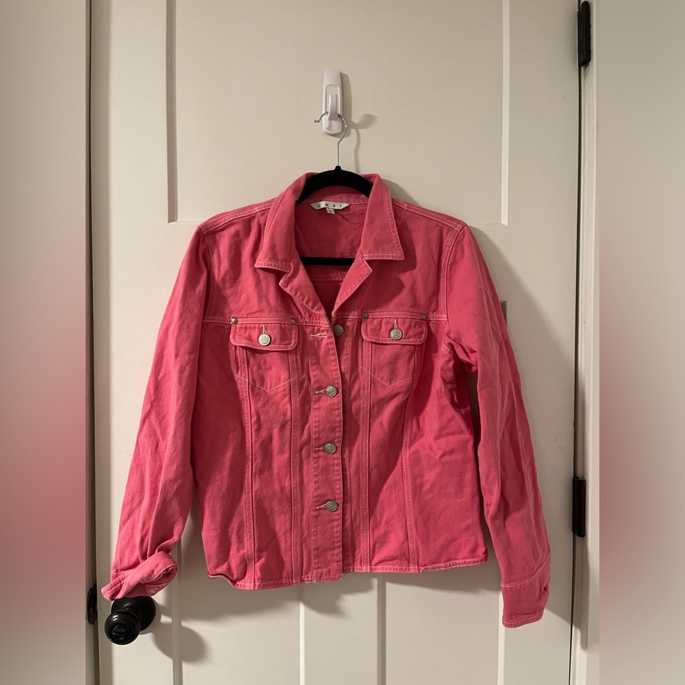 Pink denim jacket